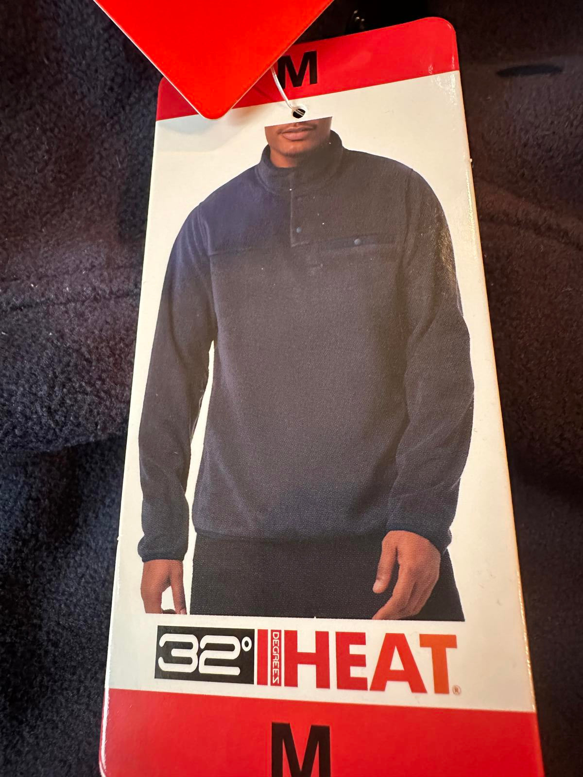 32 Degree Heat Men's Navy Blue Fleece Pullover Jacket