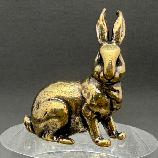 '福’ Rabbit Brass Crafts Desktop Ornaments