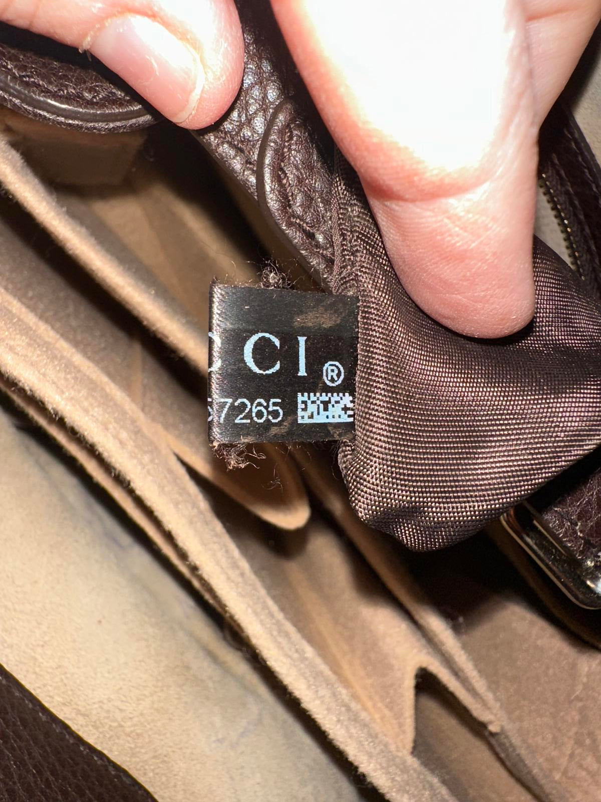 Gucci Vintage Brown Leather & Fur Accent Handbag