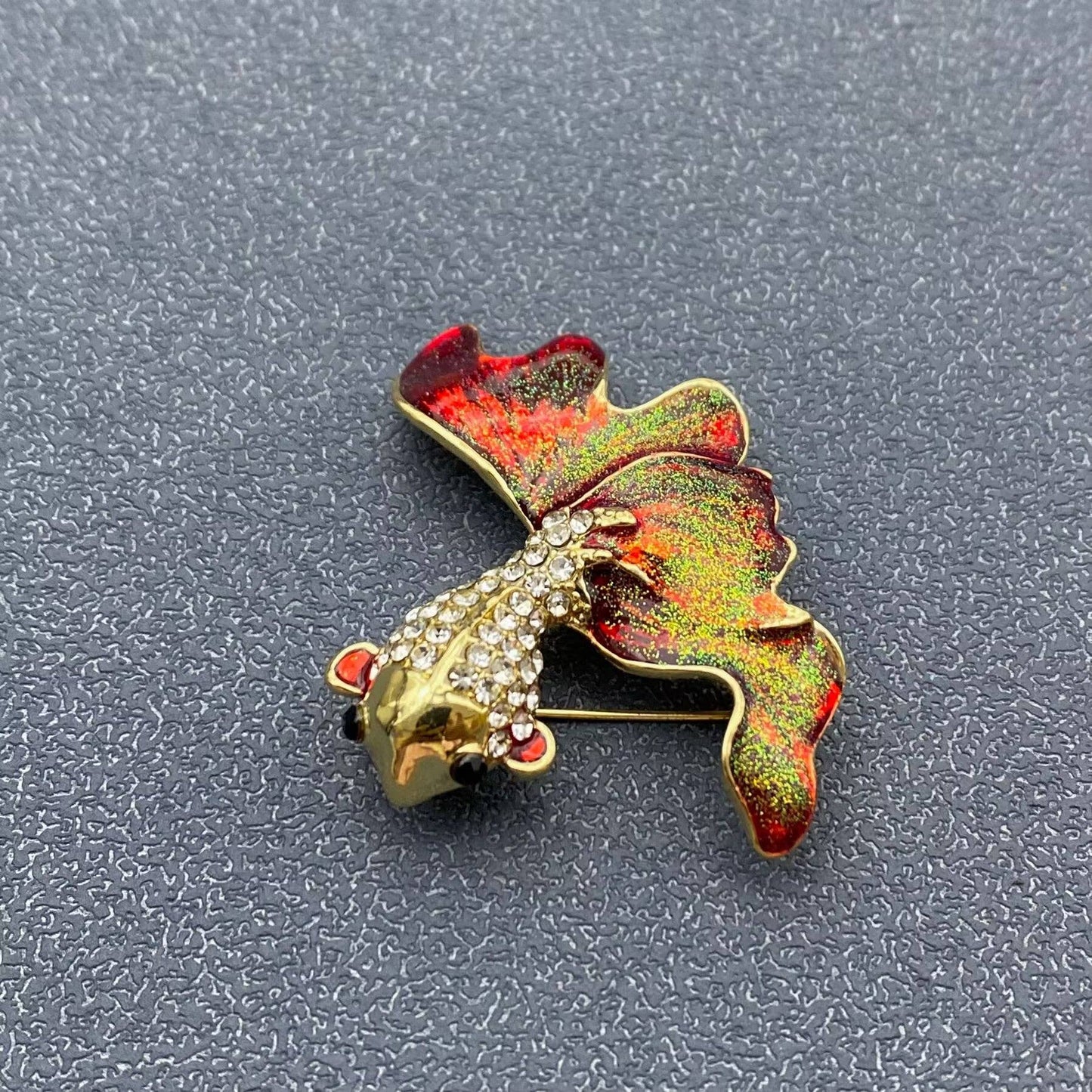 Rhinestone Goldfish Brooch