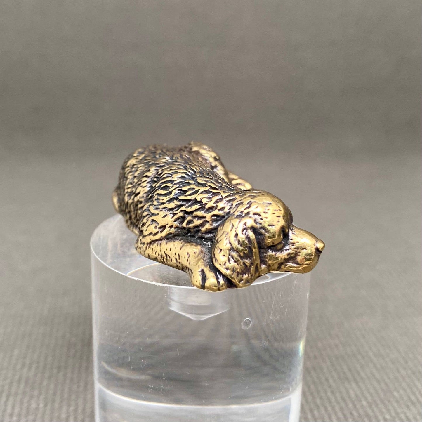 Brass Lying Golden Retriever Crafts Desktop Ornaments