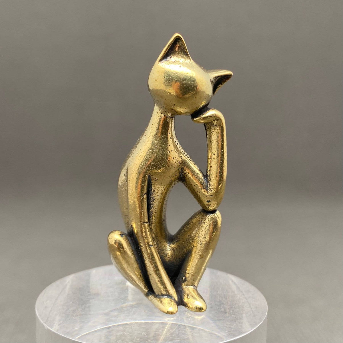 Contemplative Cat Brass Crafts Decoration Desktop Ornaments