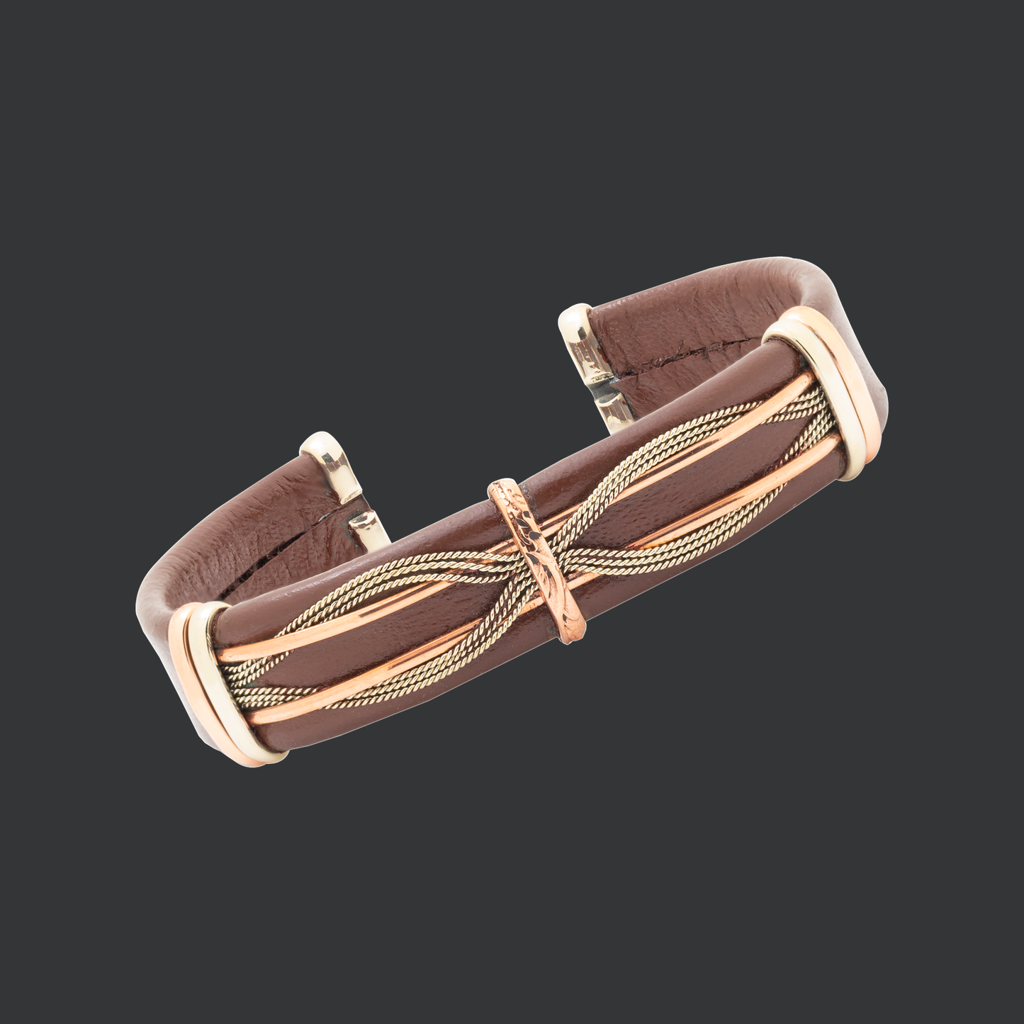 BR.ULB.0406 - Men's Unique Leather Bracelet, Brown