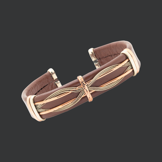 BR.ULB.0406 - Men's Unique Leather Bracelet, Brown