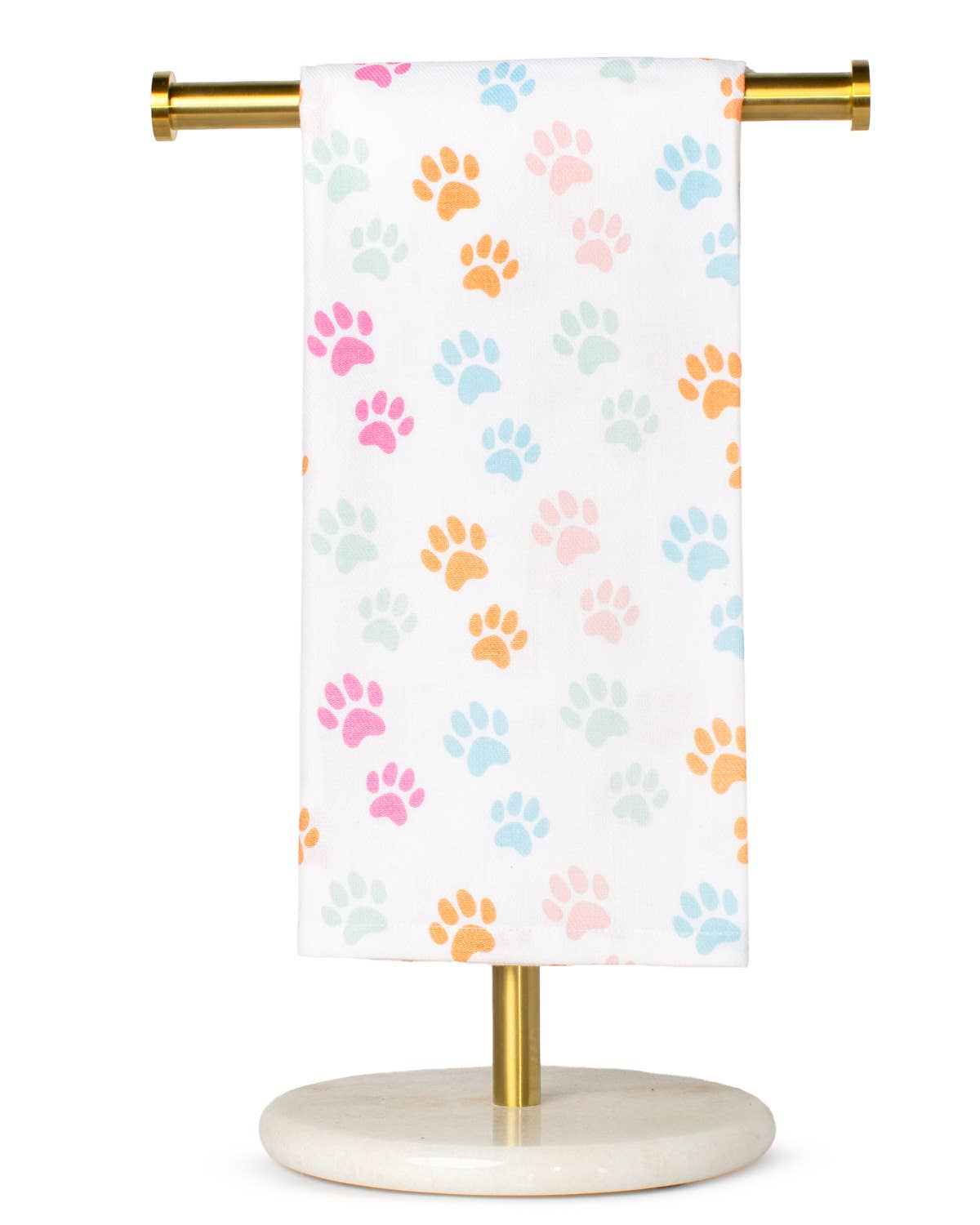 Dog Paw Hand Towel   White/Multi   20x28