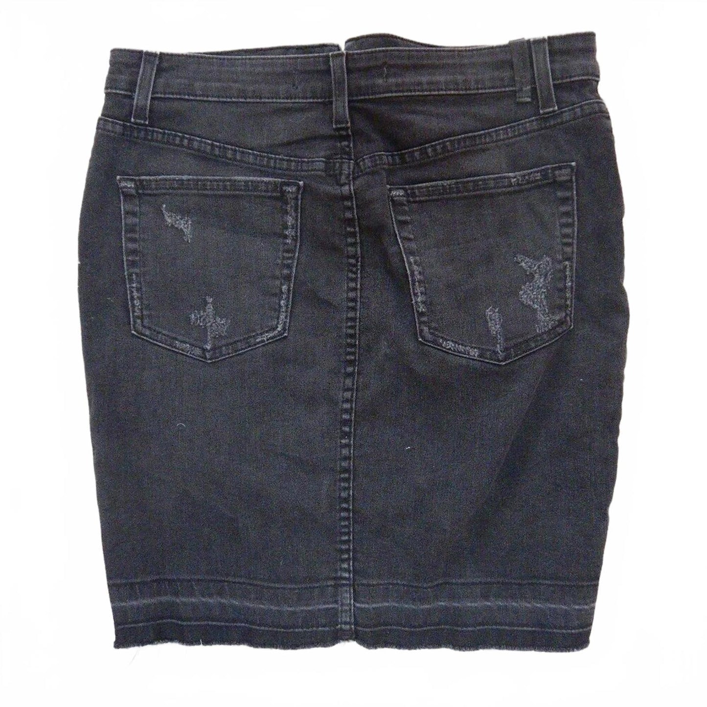 Nasty Gal Black Distressed Denim Skirt – Size 28