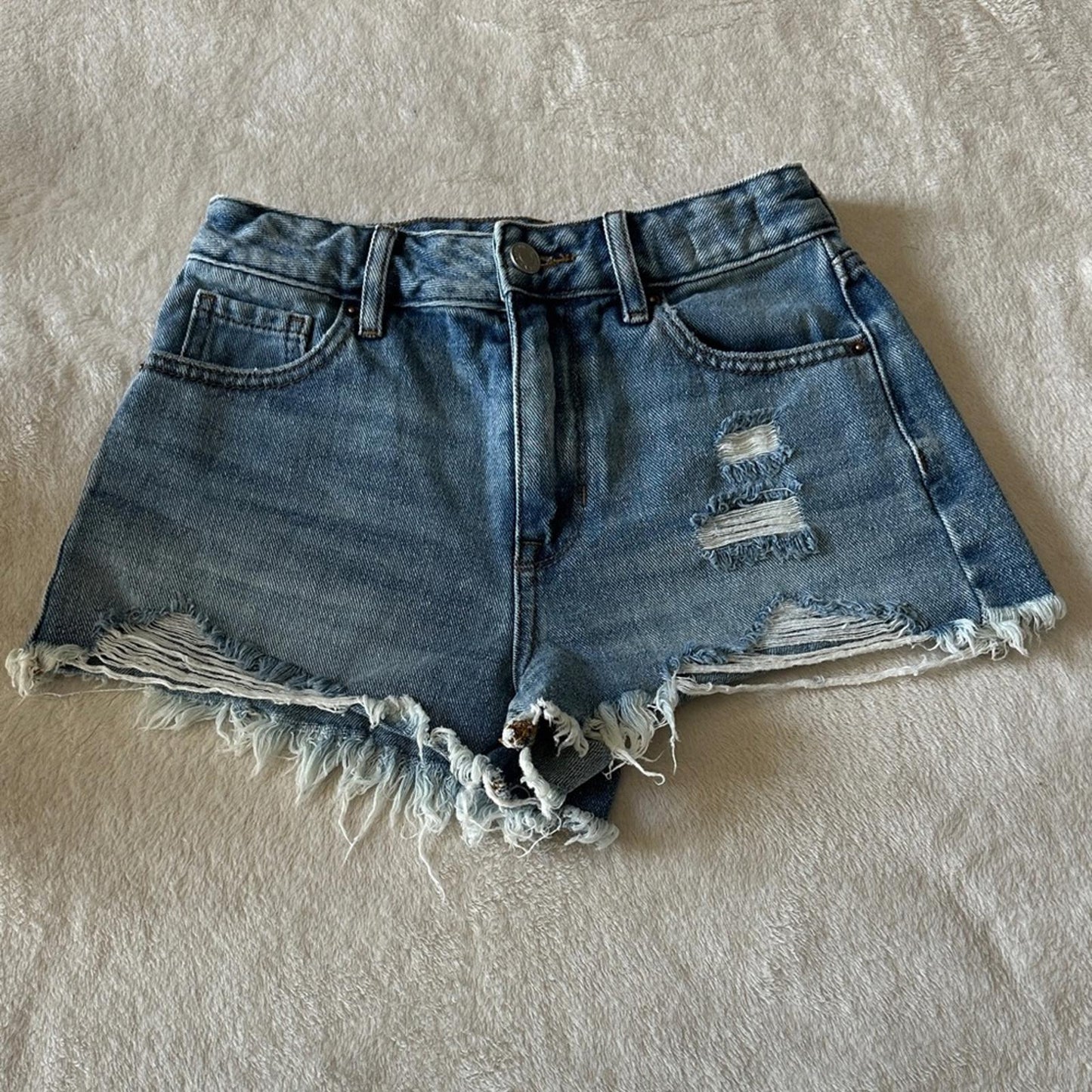 PacSun Blue Distressed Jean Shorts - Sz 24 in