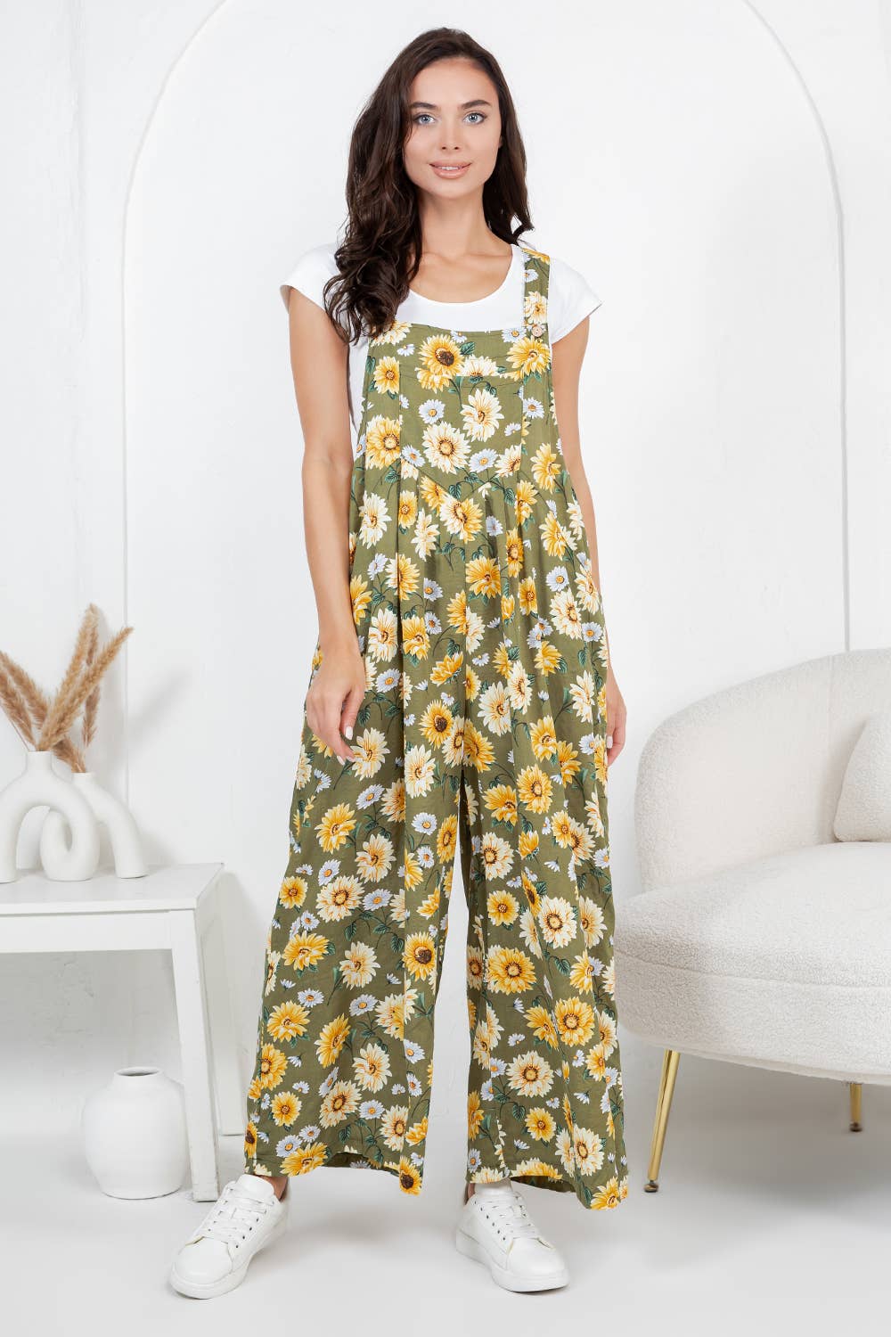 Flower Print Overall  : S