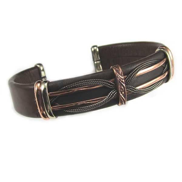 BR.ULB.0406 - Men's Unique Leather Bracelet, Brown