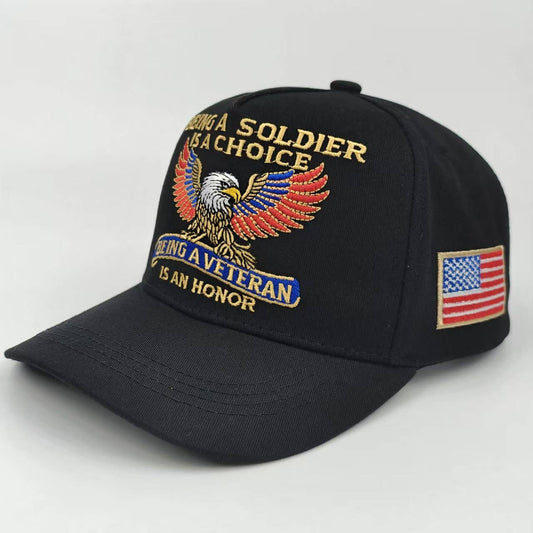 250th Anniv DD-214 Liberty Bell Embroidered Baseball Cap: Black / M