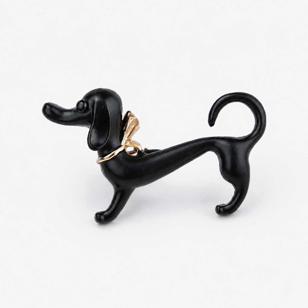 Whimsical Enamel Dachshund Brooch Pin: A1