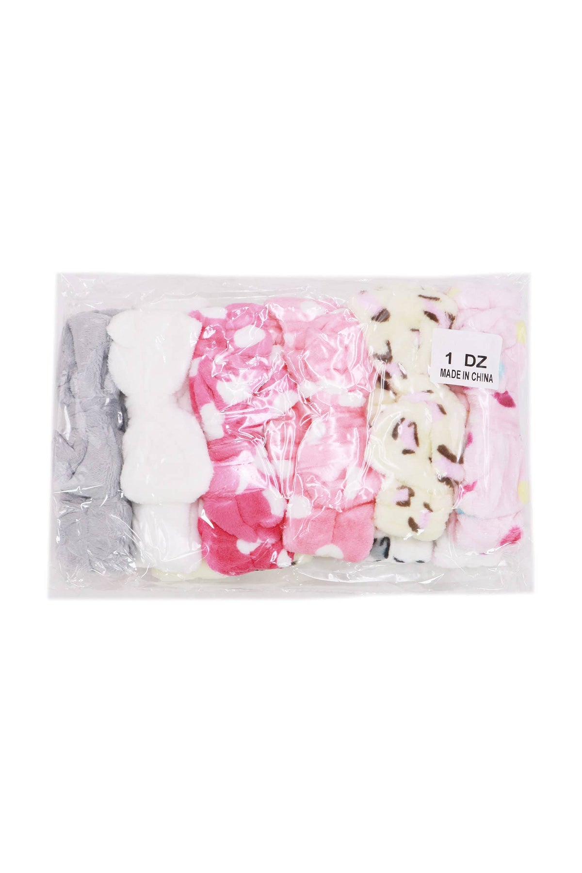 Leopard Polka Dot Solid Mix Fuzzy Spa Headband: ASSORTED / ONE SIZE