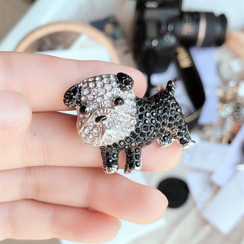 Cute Cartoon Dog Brooch for Women - Stylish Animal Pin with Rhinestones: Corgi Brooch