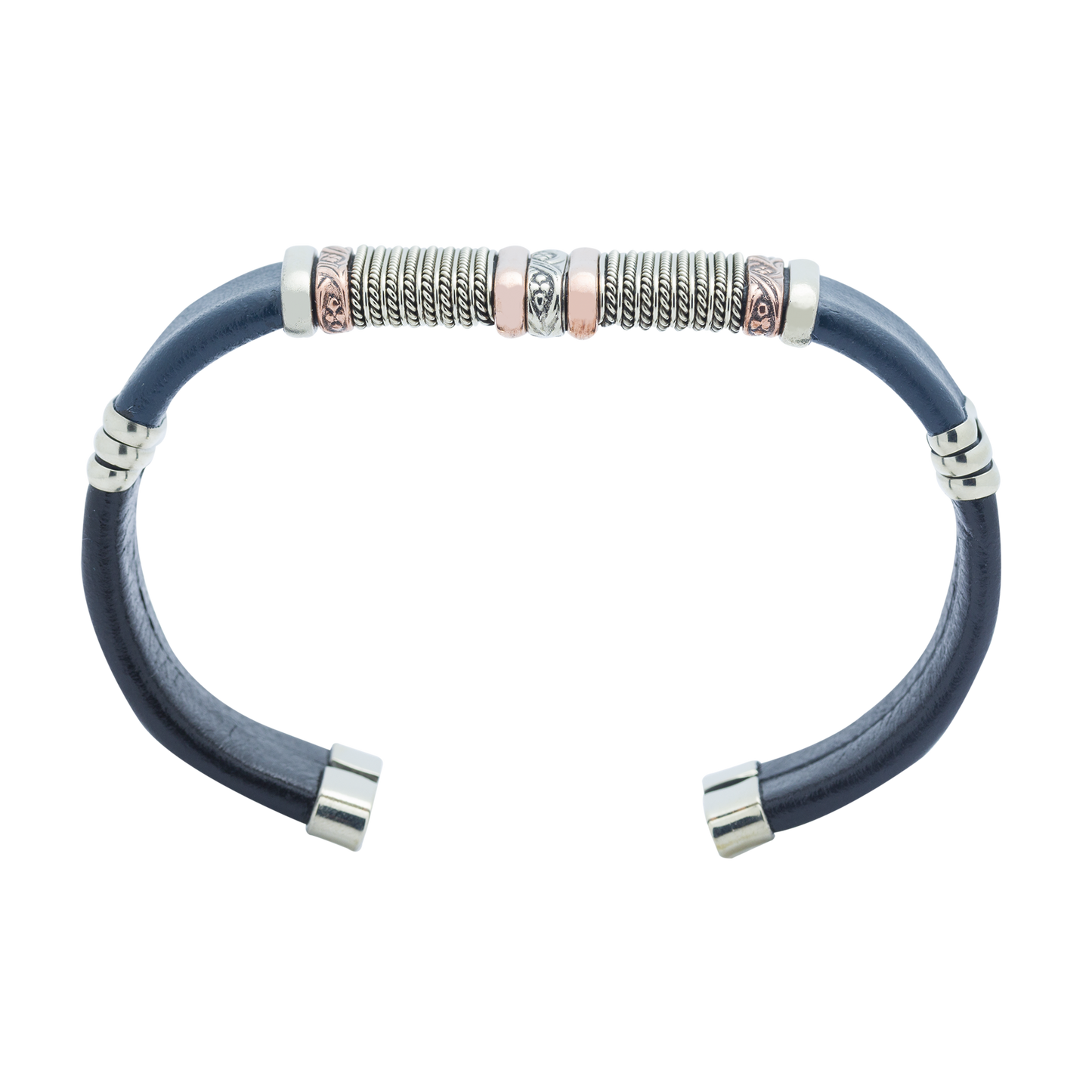 BR.ULB.0434 - Men's Navy Blue Leather Bracelet