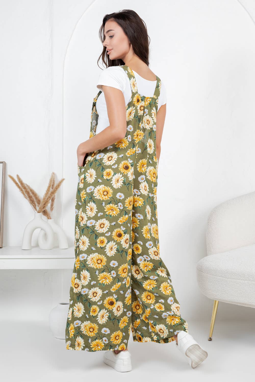 Flower Print Overall  : S