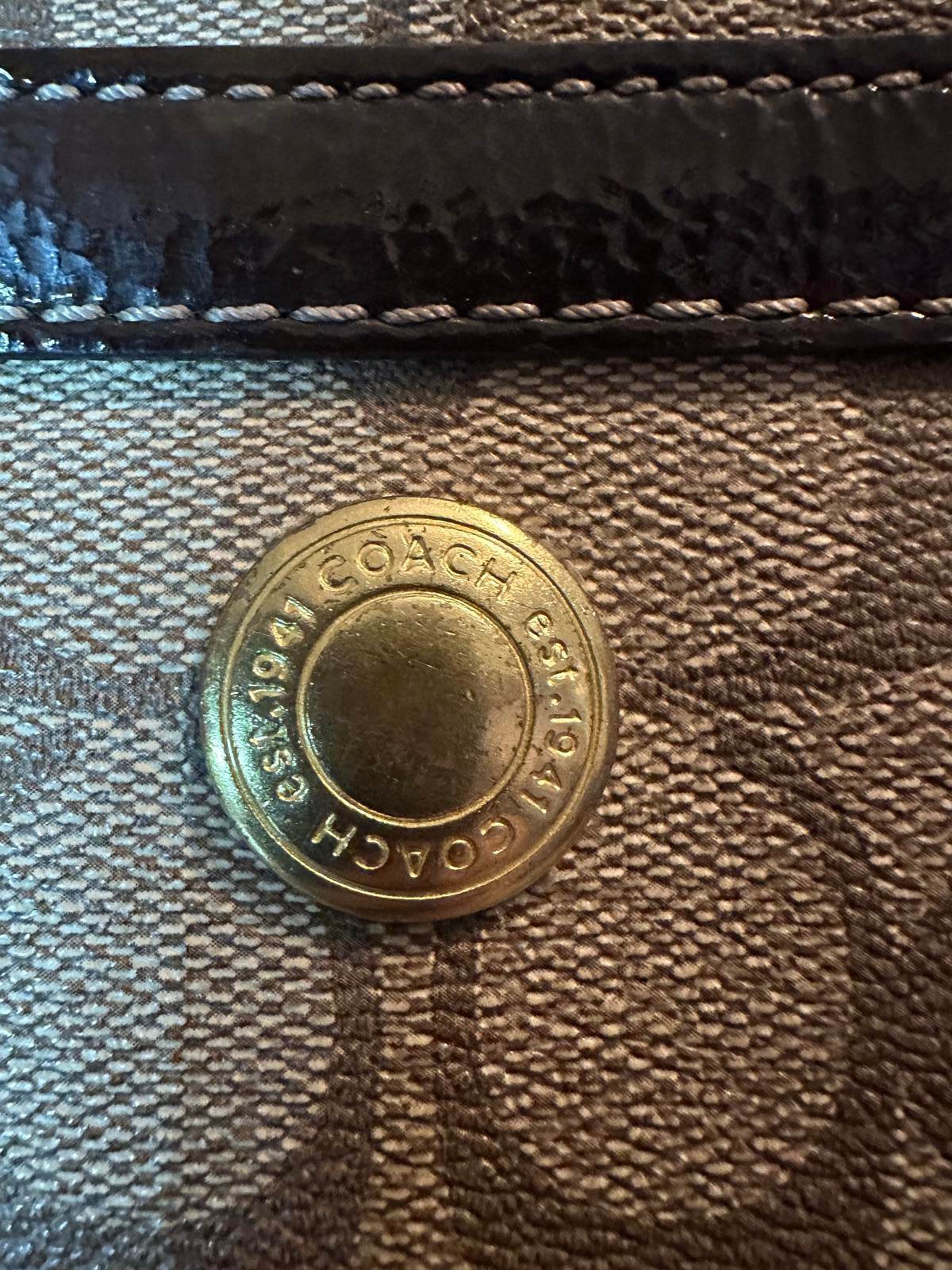 Coach Y2K Signature Stripe Barrel Satchel Canvas Leather