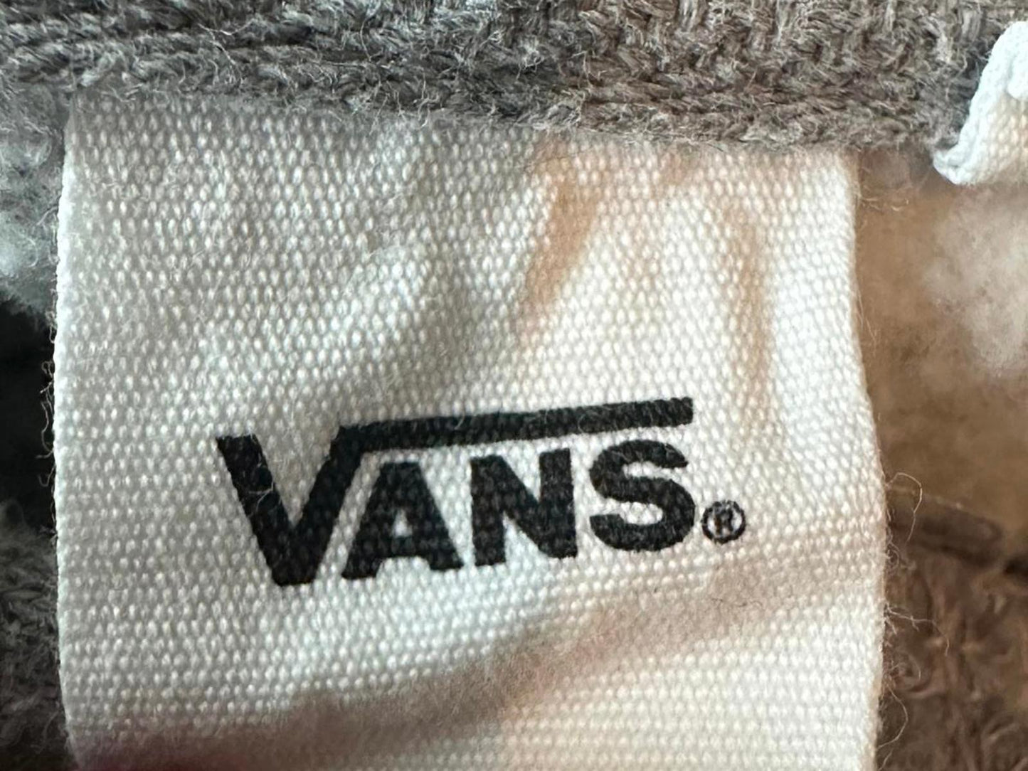 Vans Women's Gray Hoodie with Purple Checkerboard Design