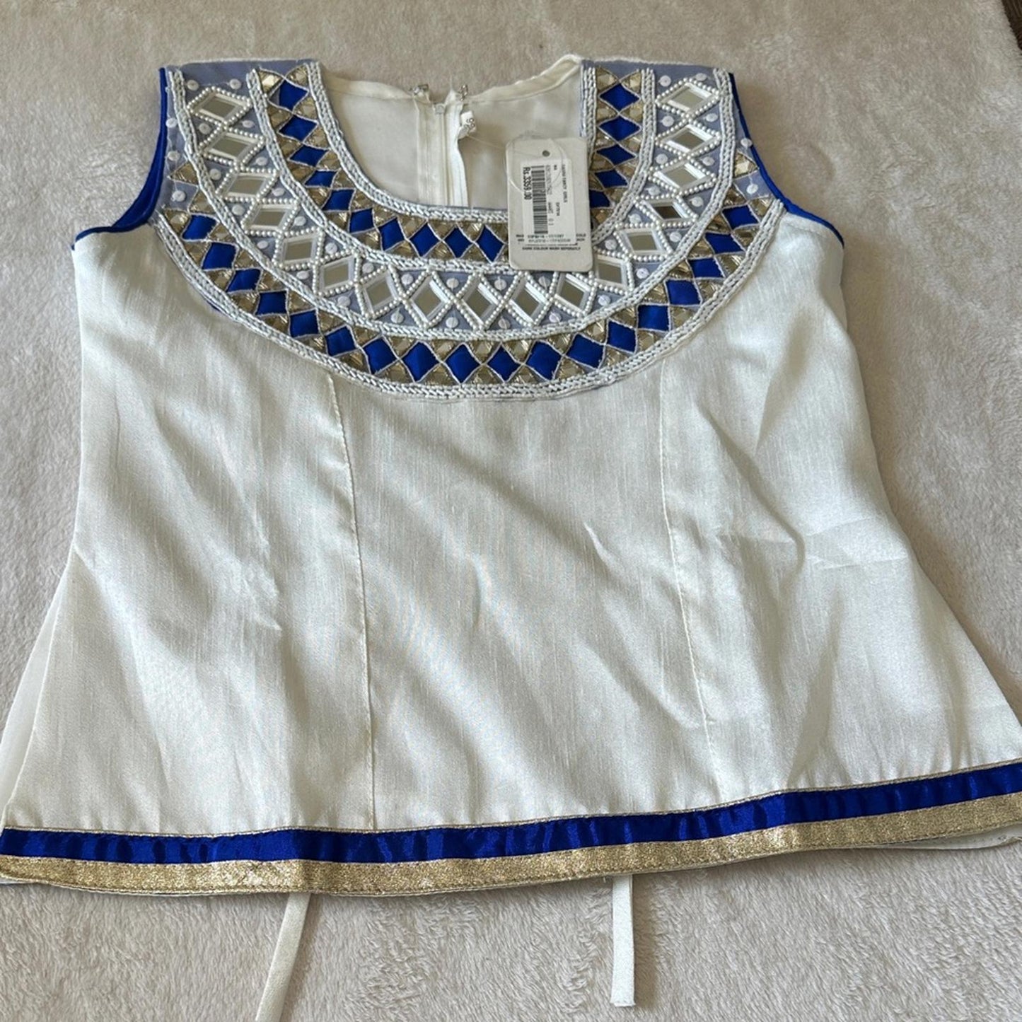 Girls Blue Silver Embroidered Indian Dress BNWT Size 8 10