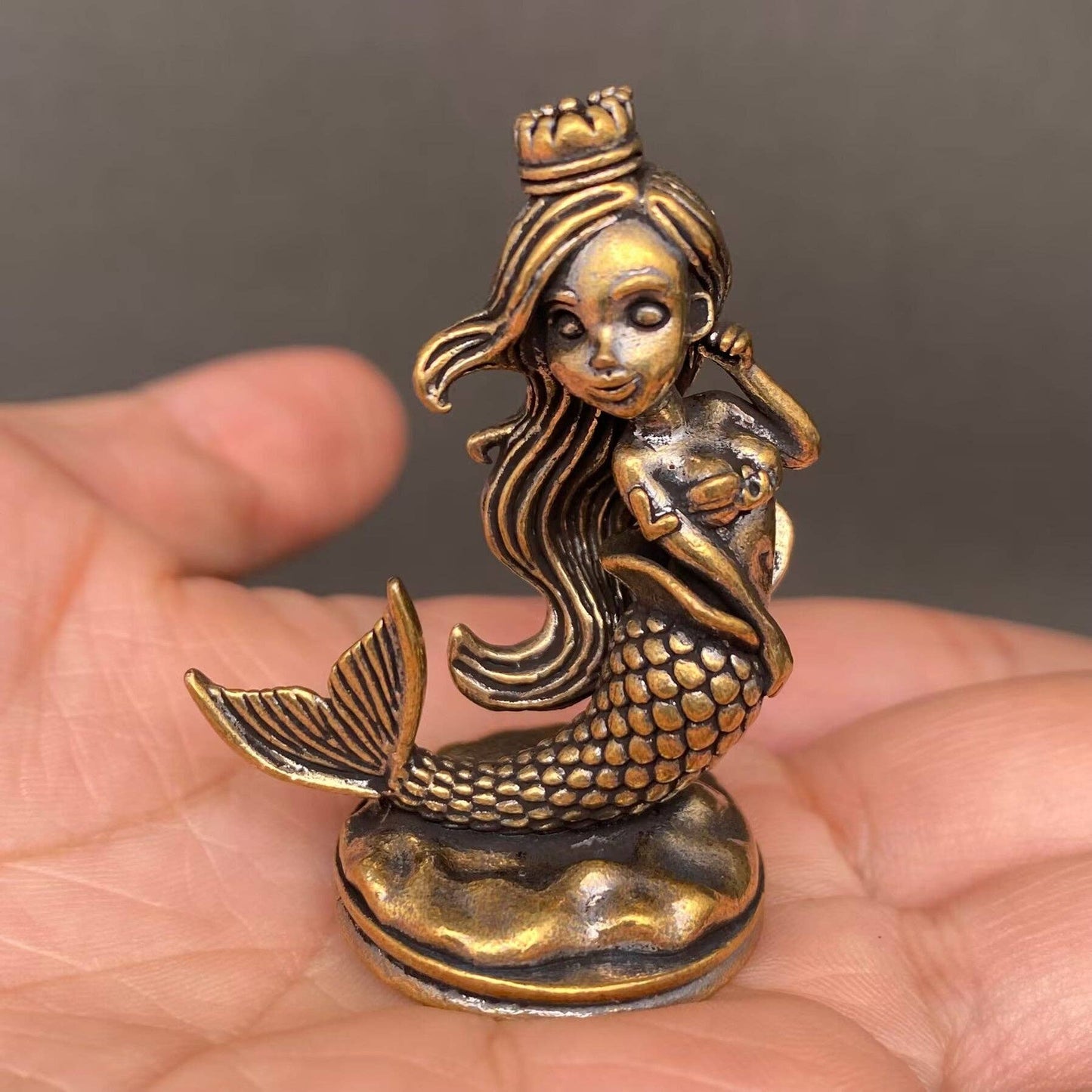 Brass Mermaid Crafts Decoration Desktop Ornaments