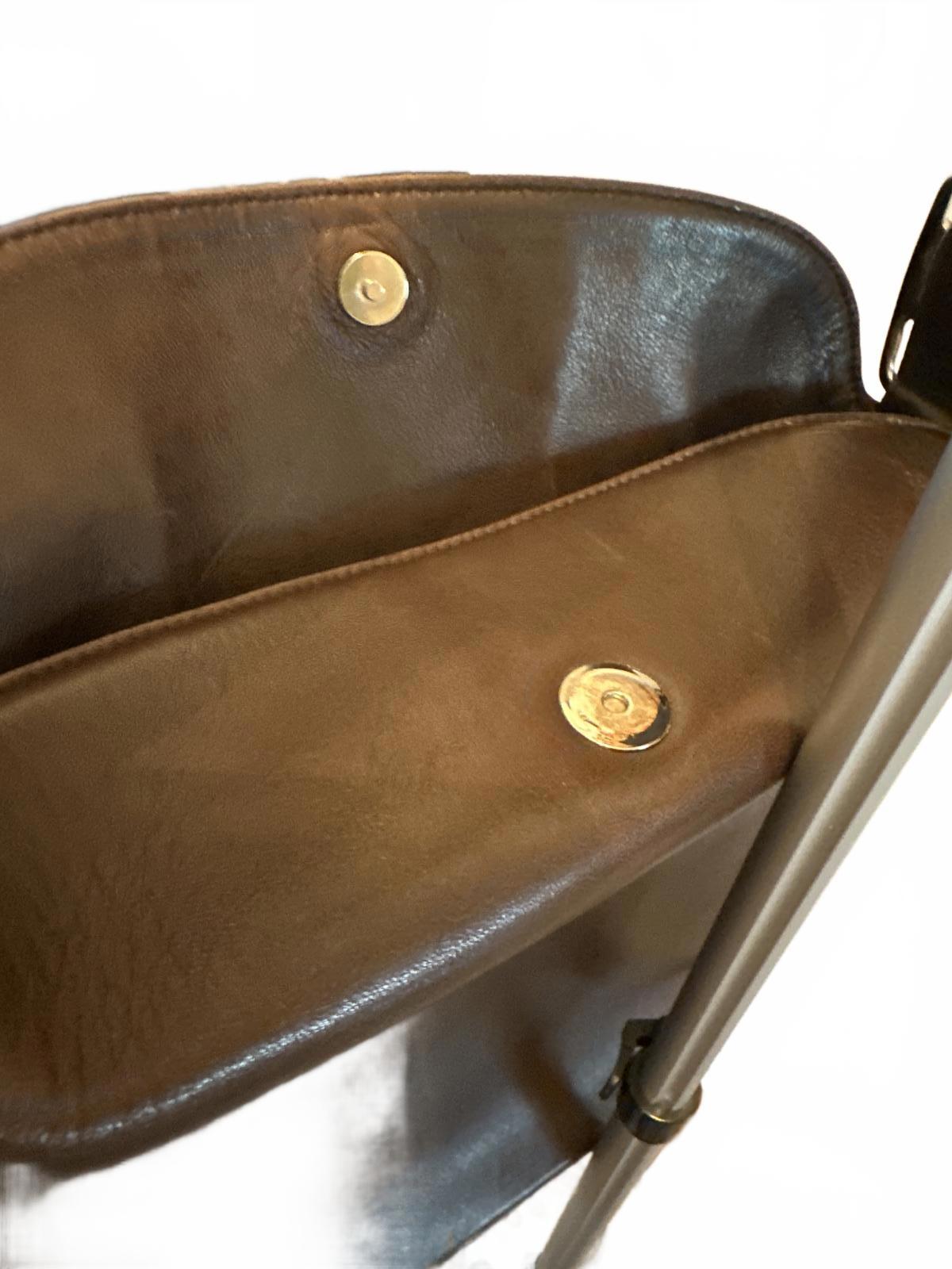 Ferragamo Classic Brown Leather Shoulder Bag