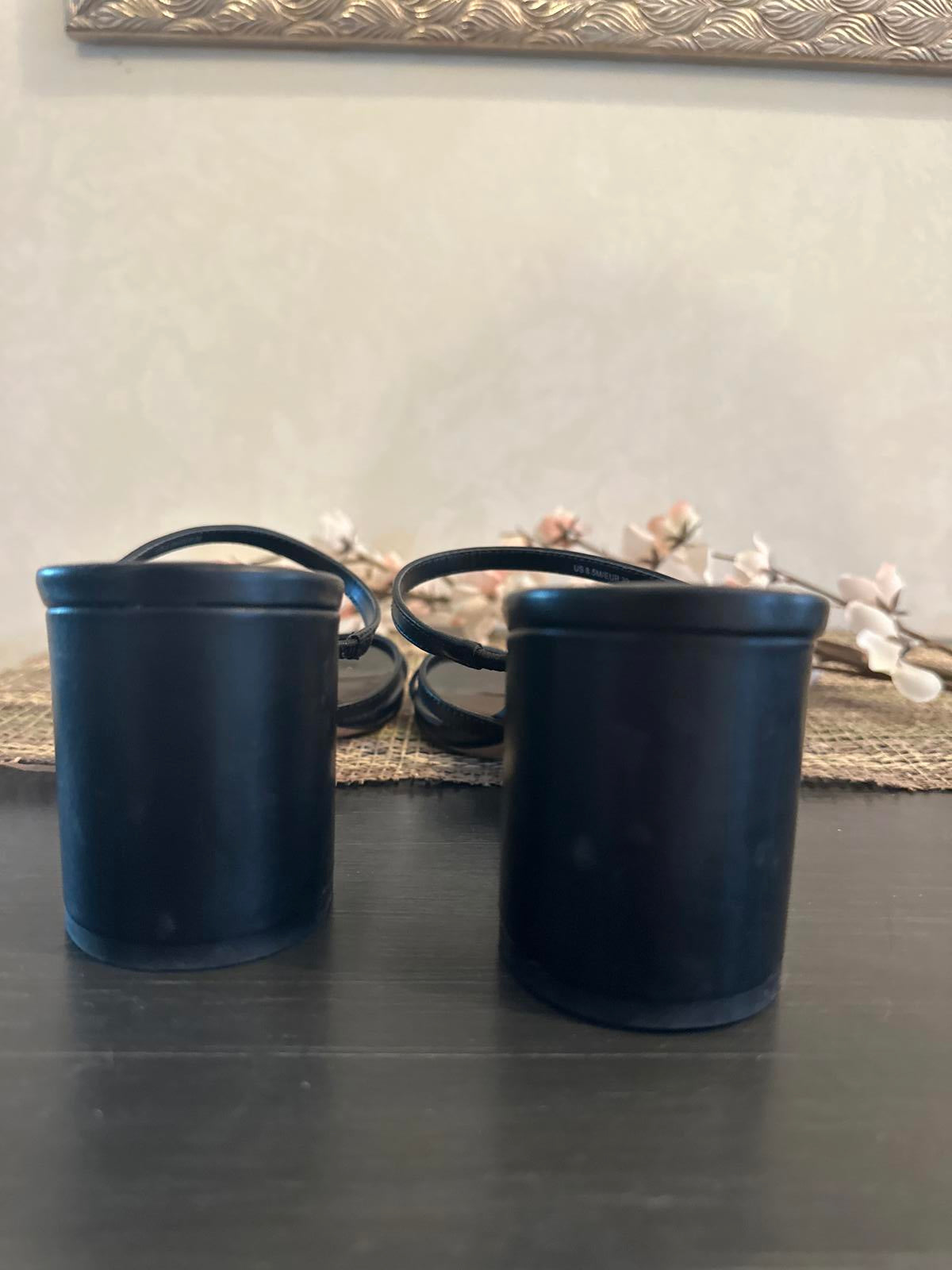 Vero Cucio Chic Black Strappy Heeled Sandals