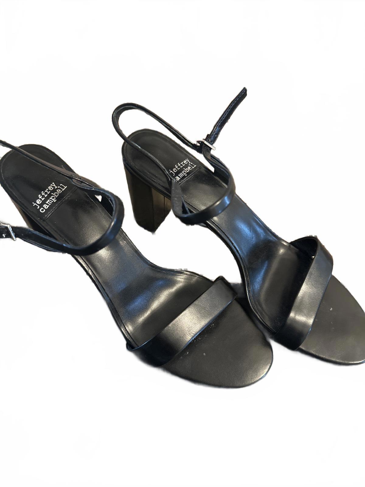 Jeffrey Campbell Black Strappy Block Heel Sandals