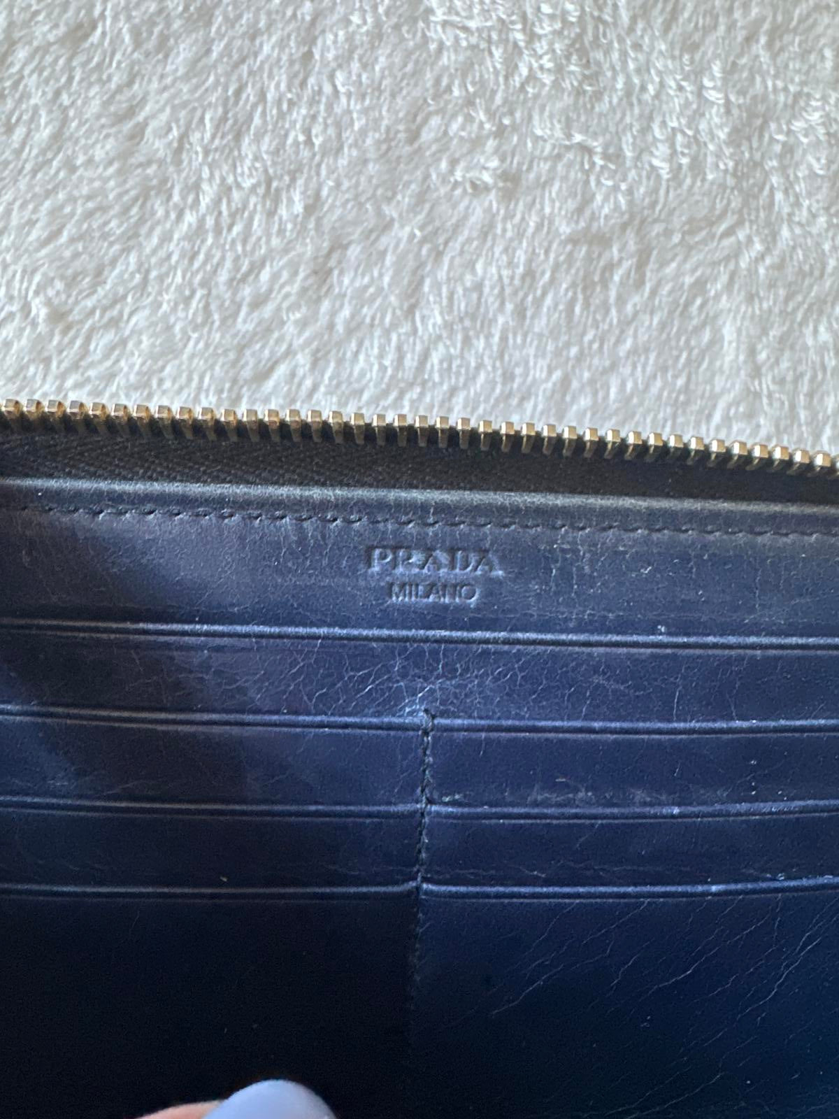 Prada Milano Navy Quilted Leather Zip-Around Wallet