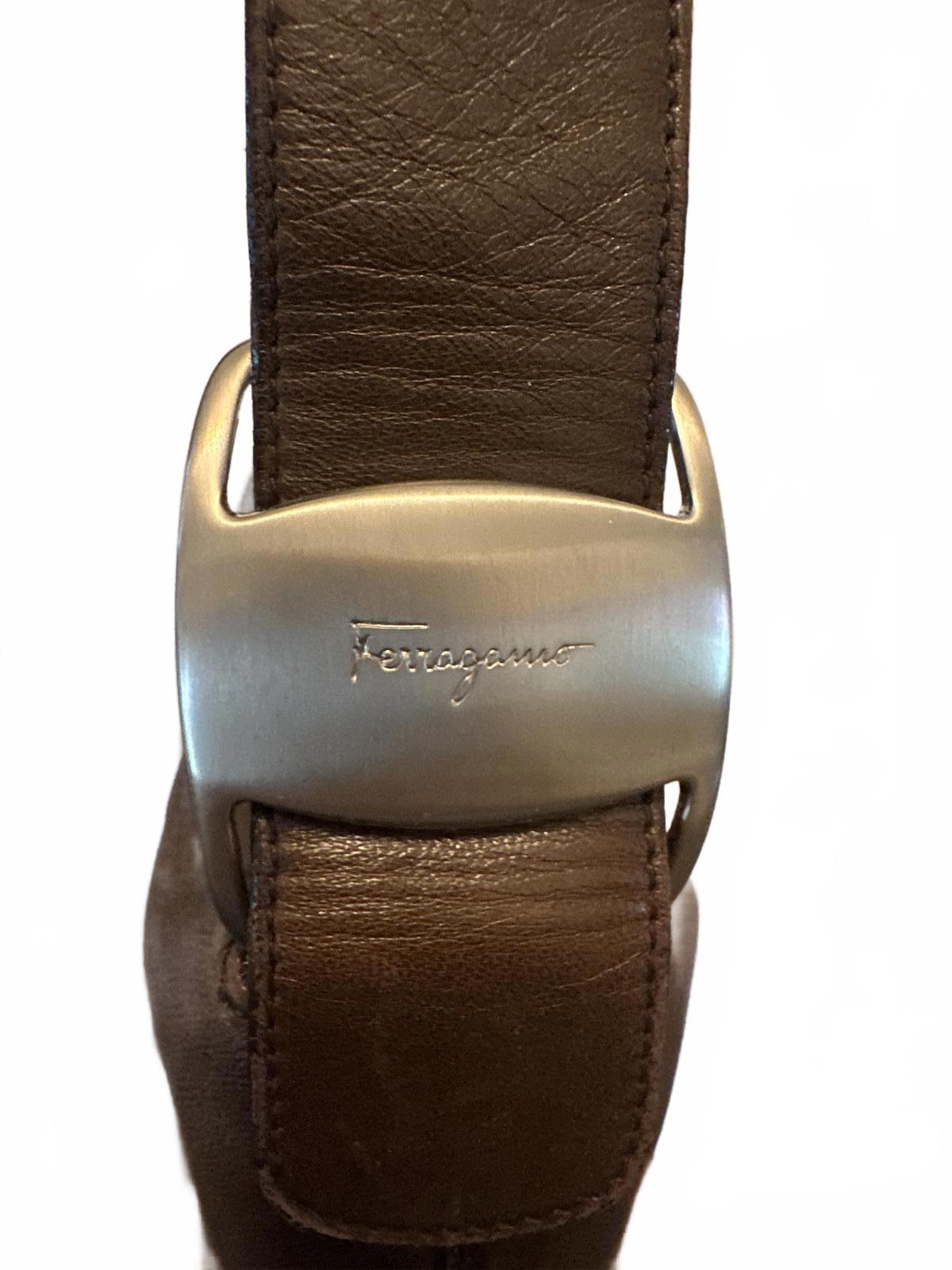 Ferragamo Classic Brown Leather Shoulder Bag