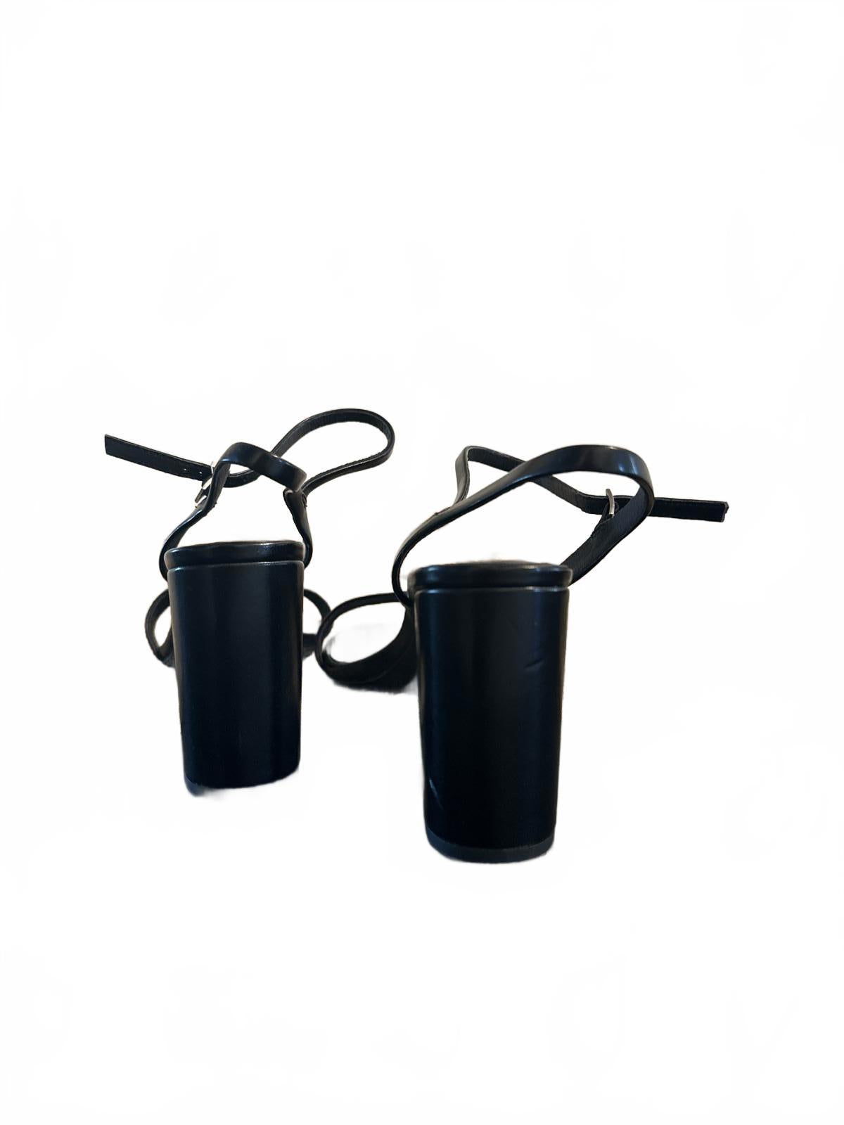 Jeffrey Campbell Black Strappy Block Heel Sandals