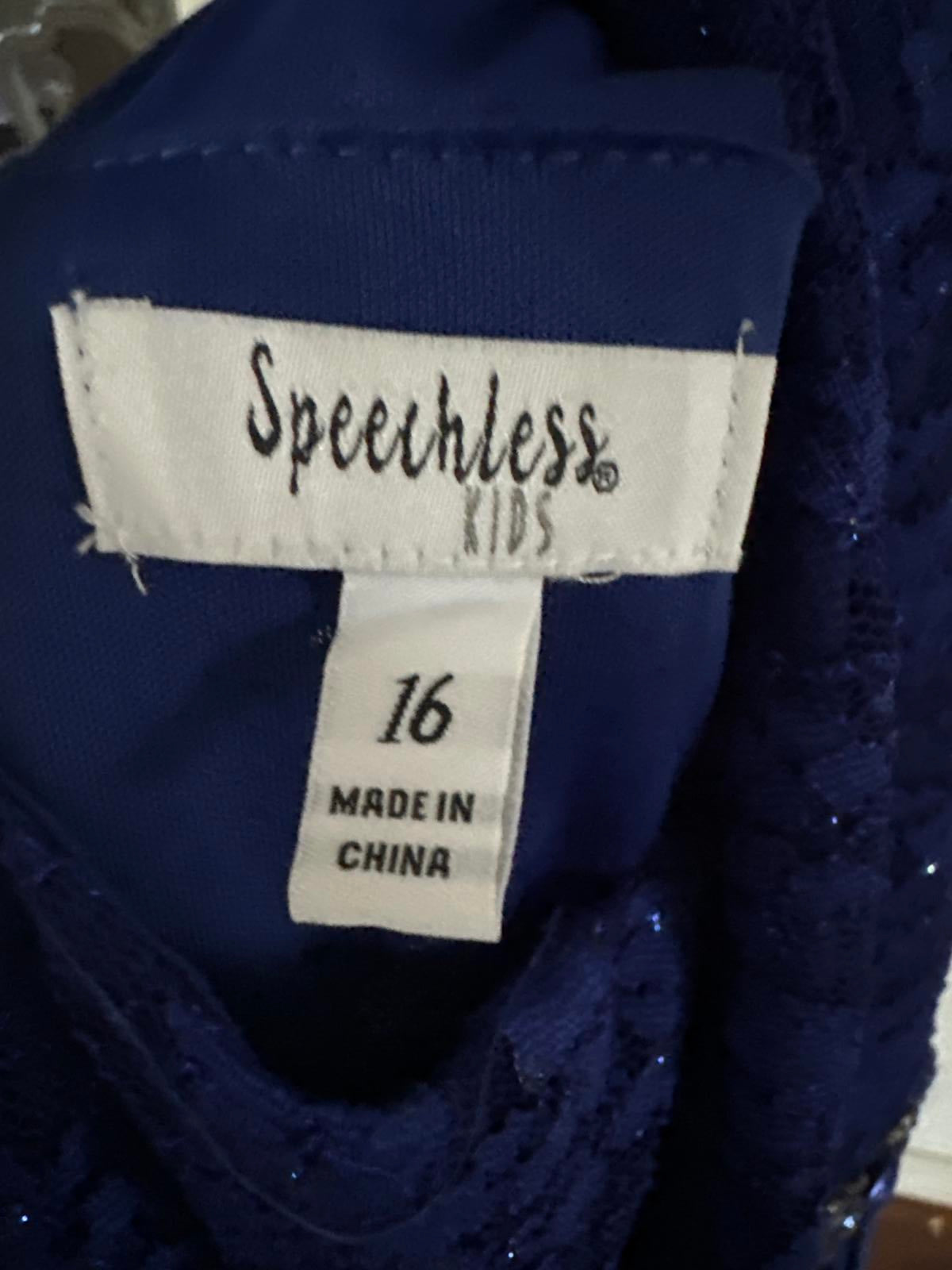 Girls sz 16 - Gorgeous Royal Blue Dress with Sheer Elegance