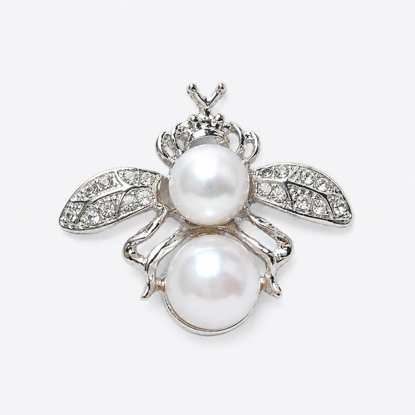 Whimsical Crystal Bee Brooch with Pearl Accent