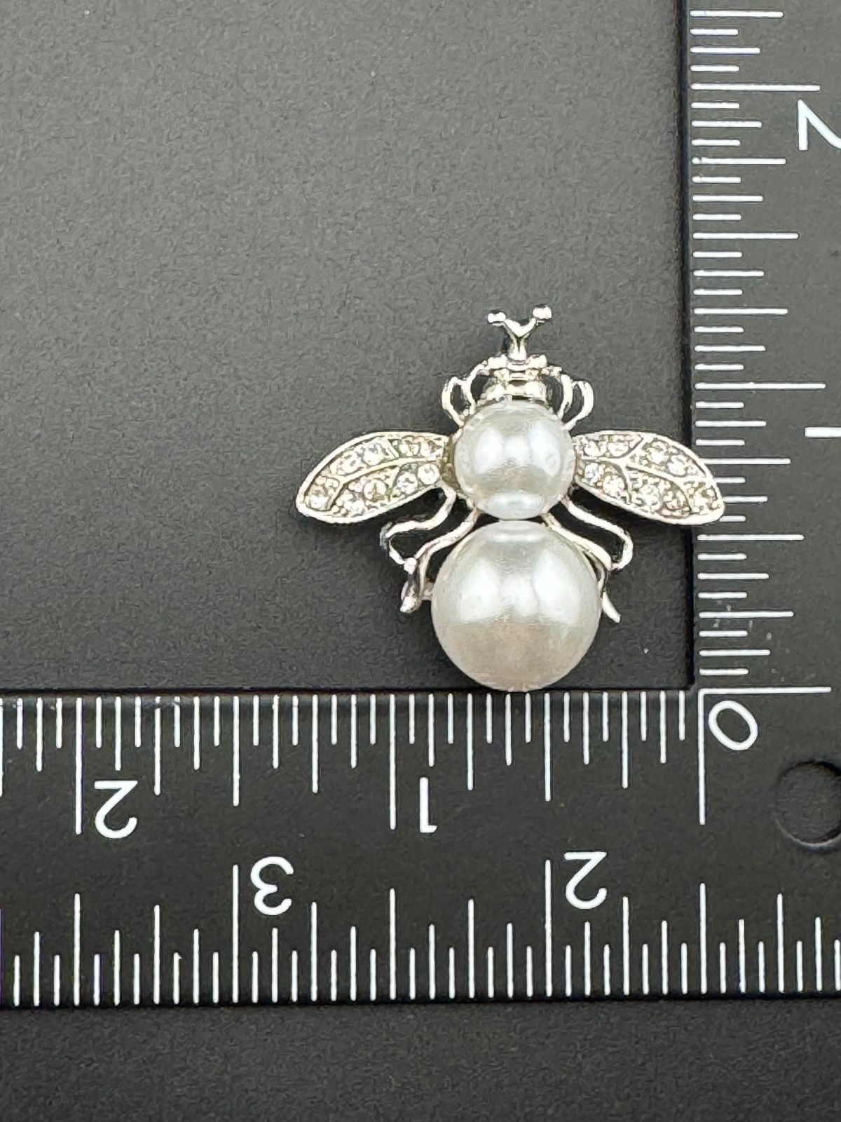 Whimsical Crystal Bee Brooch with Pearl Accent