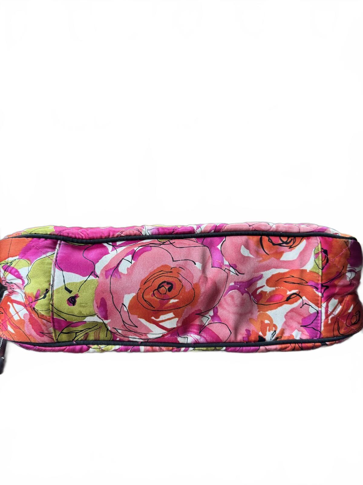 Vera Bradley Floral Quilted Shoulder Bag Orange and Pink