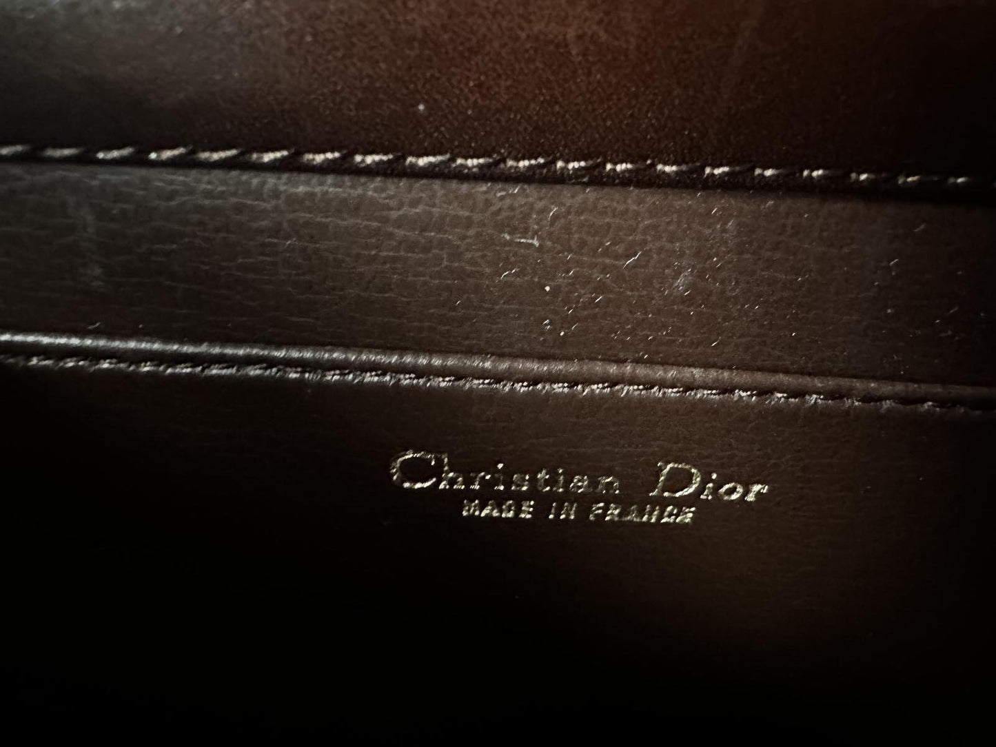 Christian Dior Brown Leather Tote with Gold-tone Hardware