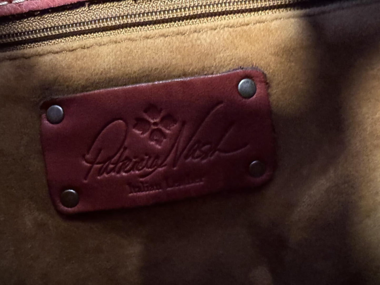 Patricia Nash Burgundy Leather Vintage Crossbody Messenger